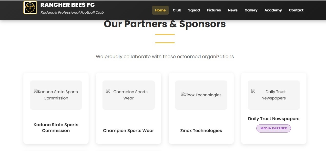 Mockup for Ranchers Bees FC Professional Club Platform