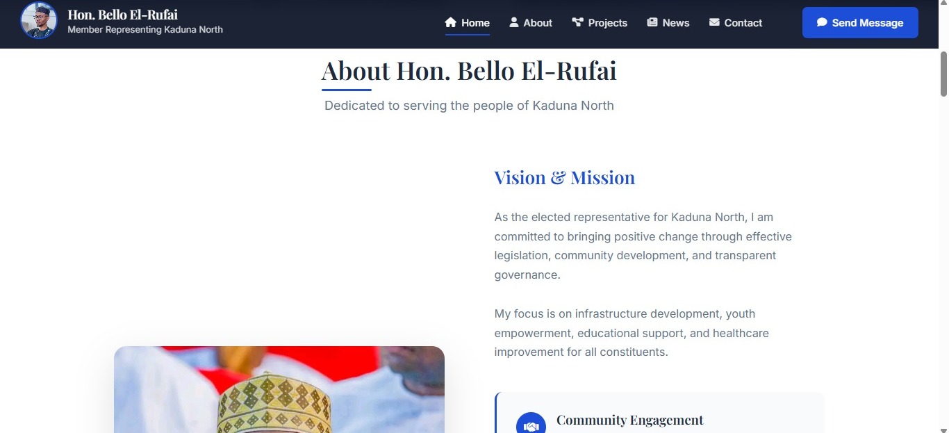 Mockup for Hon. Bello El-Rufai Constituency Management System