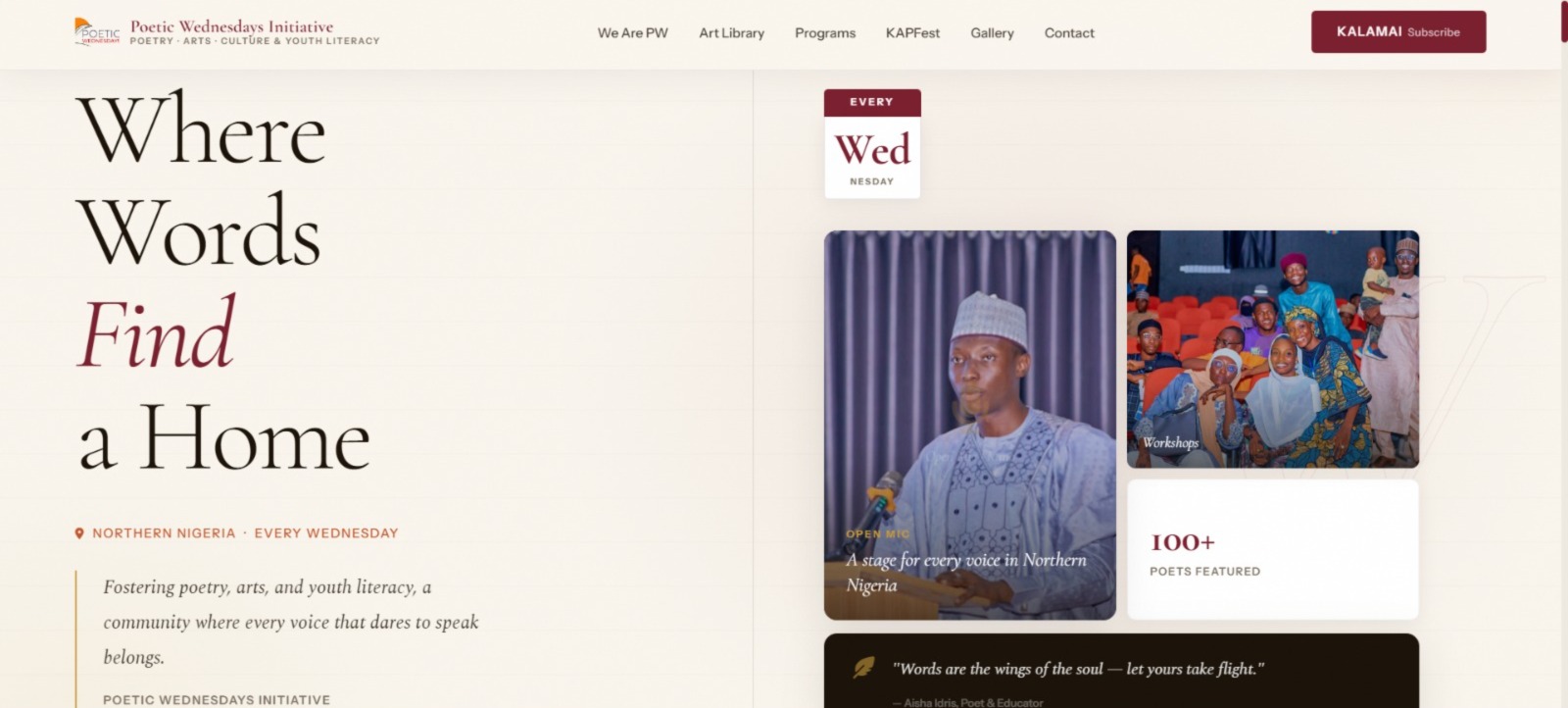 Poetic Wednesdays Initiative — Literary CMS & Brand Redesign